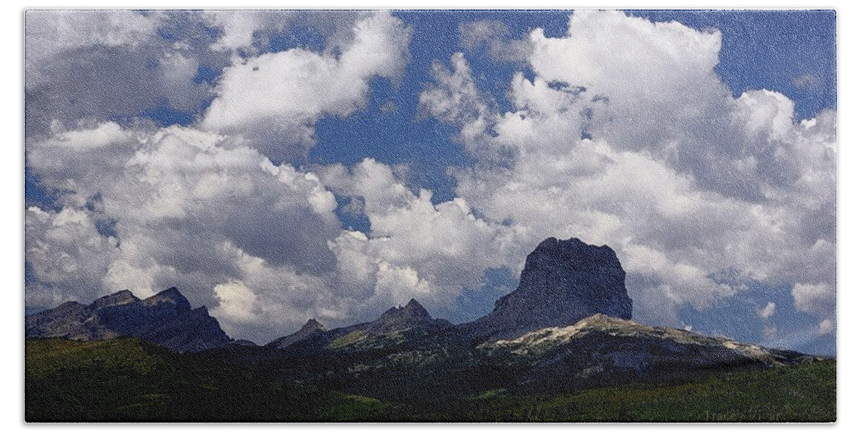 Chief Mountain Bath Towel featuring the photograph Summer Day at Chief Mountain by Tracey Vivar