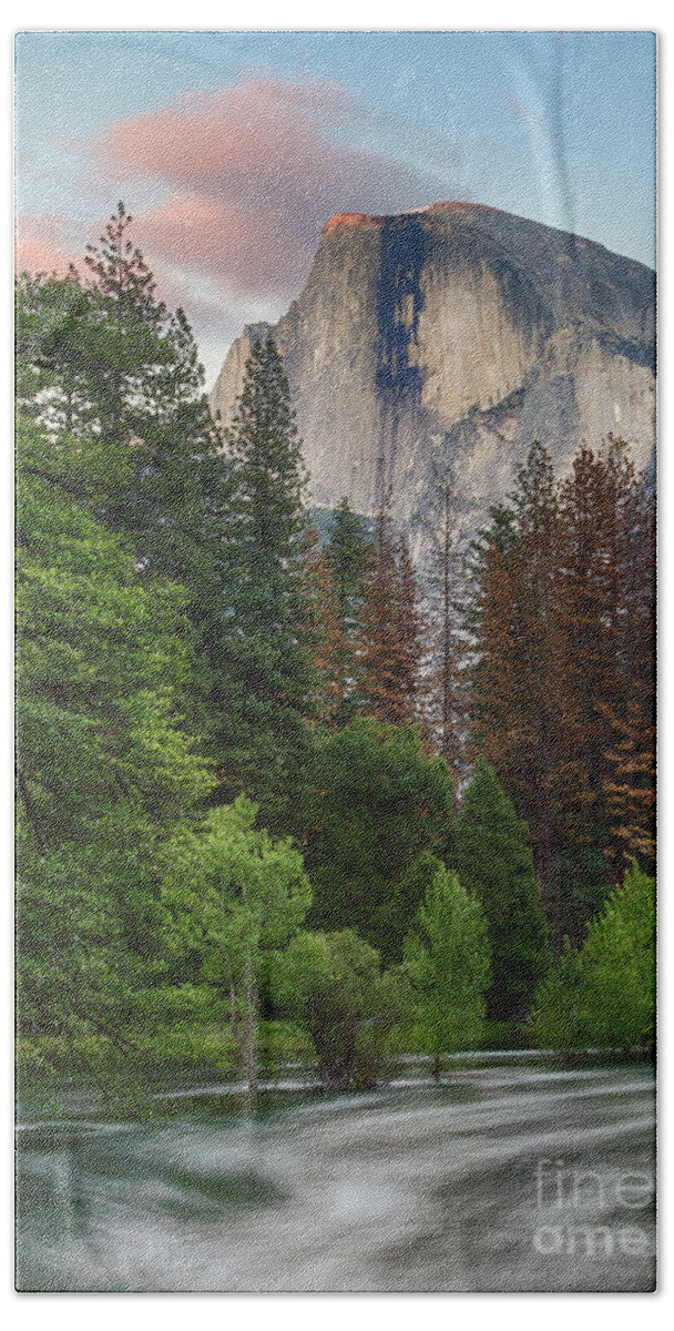 Water Hand Towel featuring the photograph Summer Half Dome by Brandon Bonafede