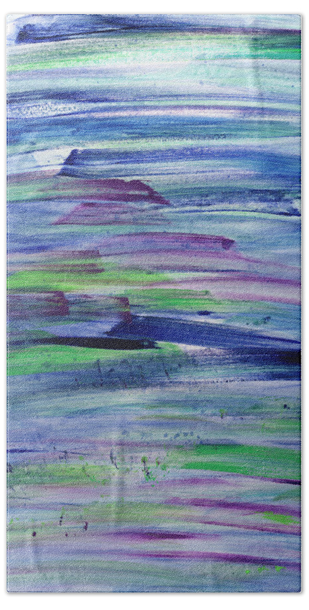 Abstract Bath Towel featuring the painting Summer Inspiration 2 by Angela Bushman