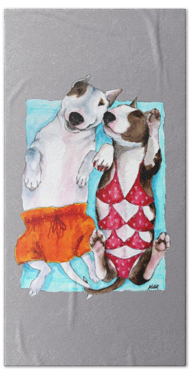 Noewi Bath Towel featuring the painting Summer Time by Jindra Noewi