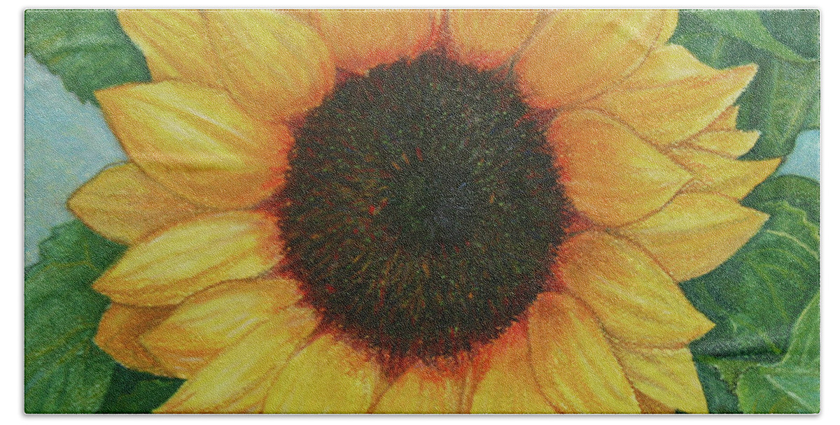Sunflower Hand Towel featuring the painting Sun One by Tara D Kemp