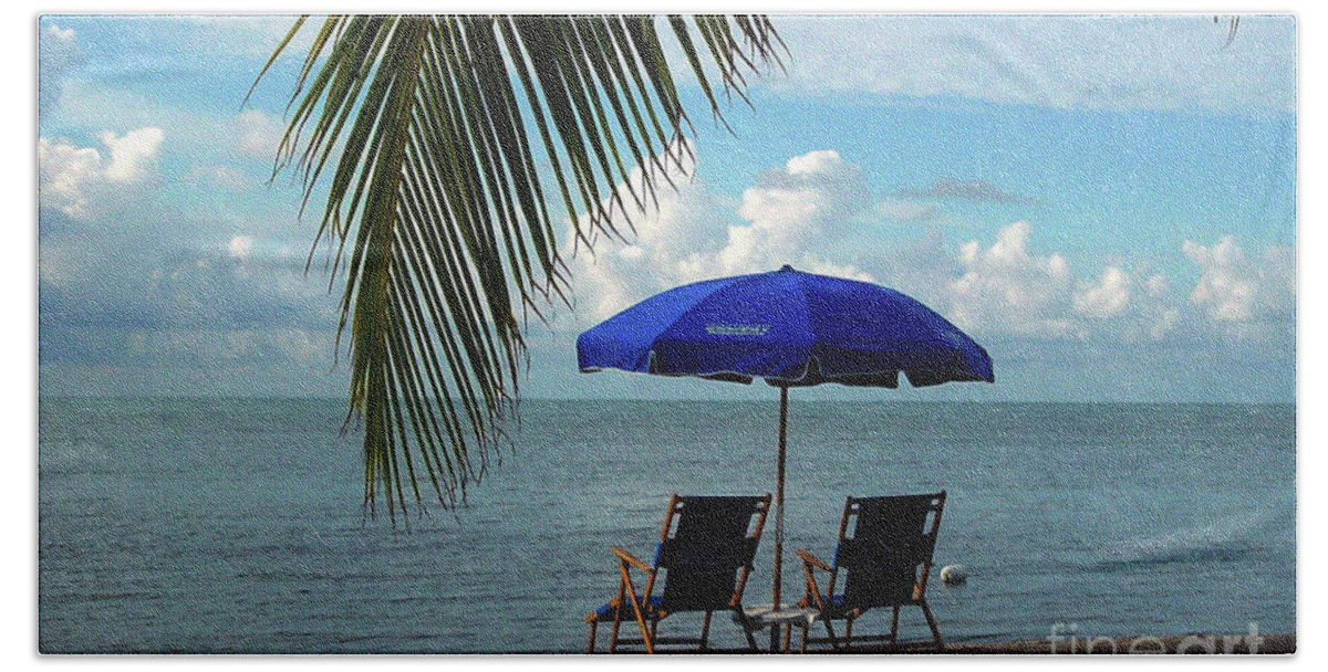 Beach Bath Sheet featuring the photograph Sunday Morning at the Beach in Key West by Susanne Van Hulst