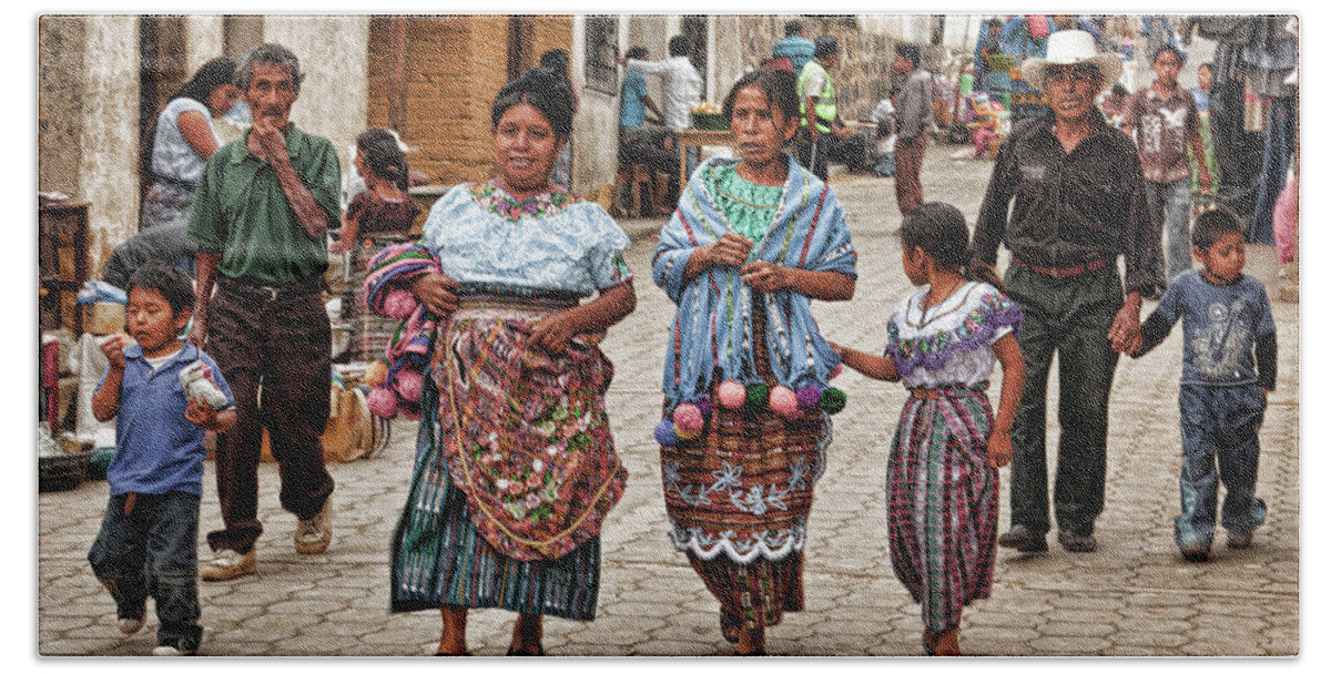 Guatemala Bath Towel featuring the photograph Sunday morning in Guatemala by Tatiana Travelways