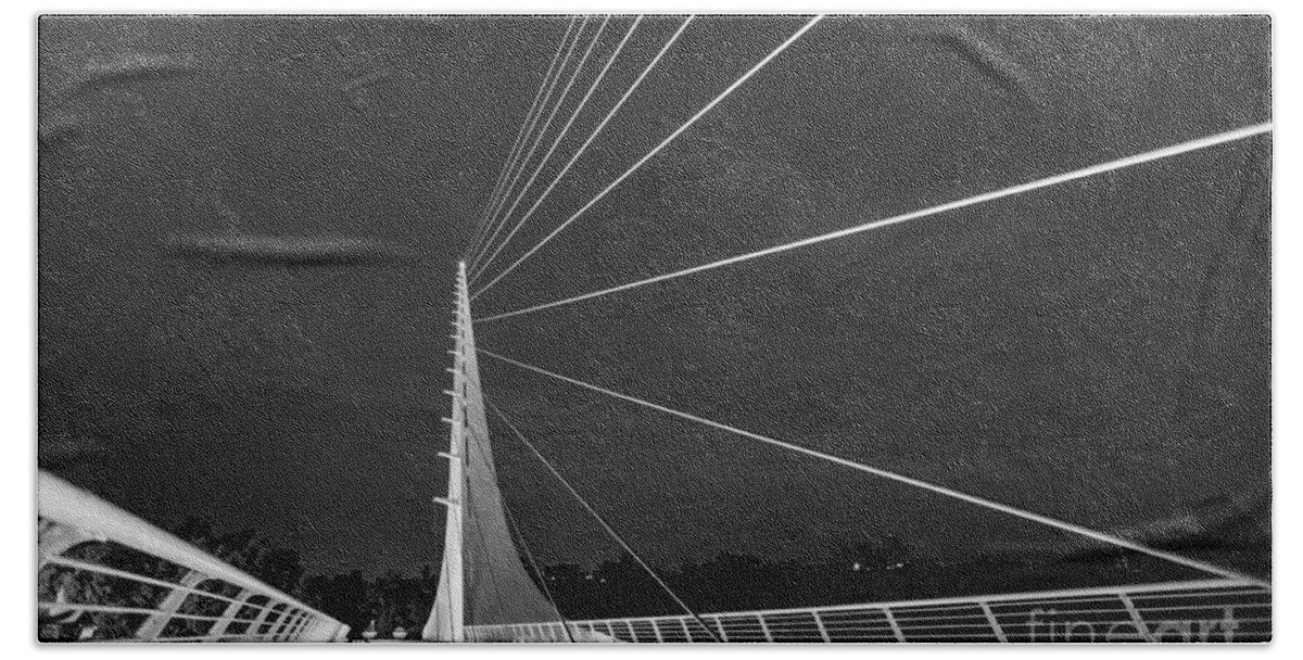 Sundial Bridge Hand Towel featuring the photograph Sundial Bridge 2 by Anthony Michael Bonafede