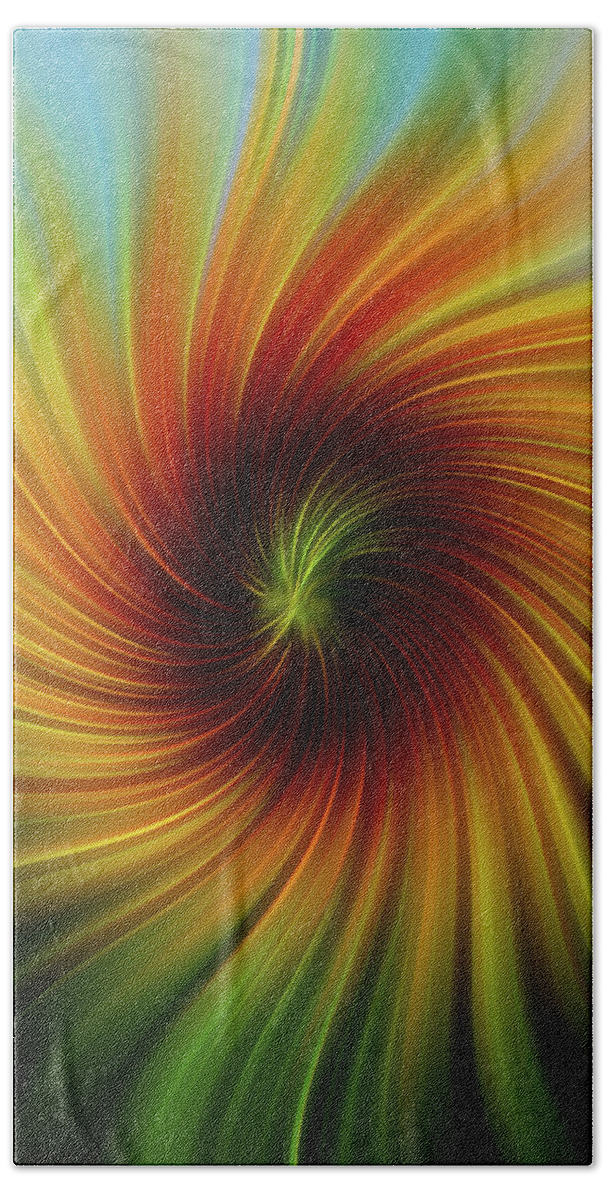 Sunflower Swirl Bath Towel featuring the photograph Sunflower Swirl by Terry DeLuco