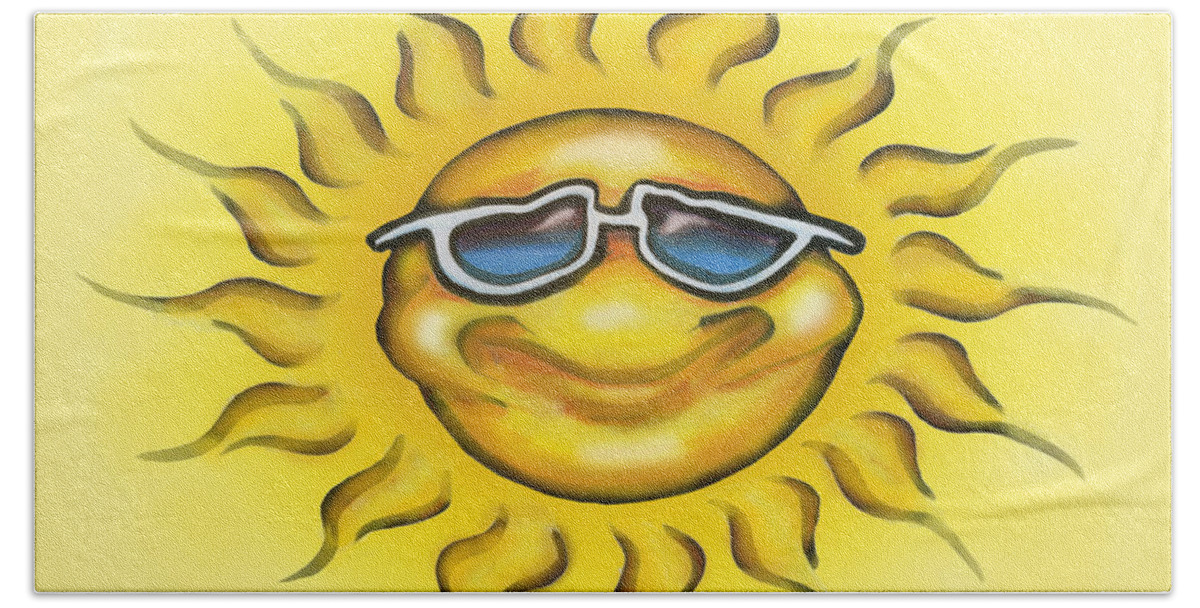 Sun Bath Towel featuring the painting Sunny by Kevin Middleton