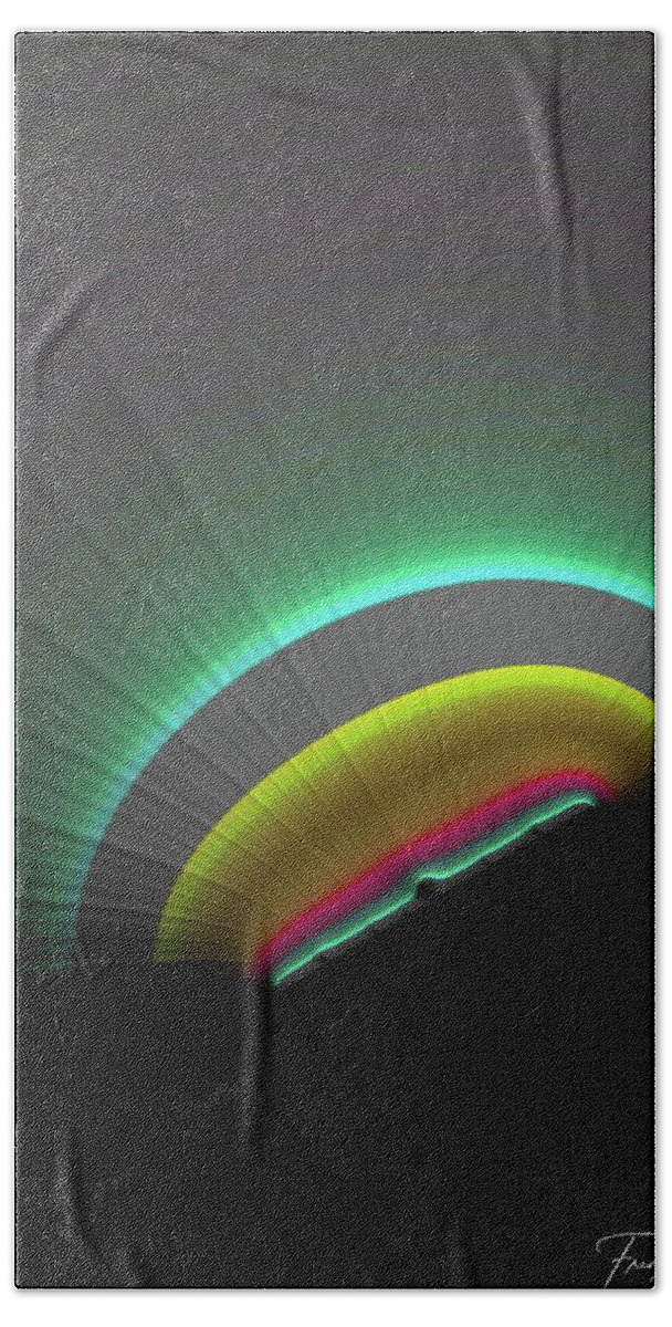 Abstract Hand Towel featuring the photograph Sunrise in Space by Keith Lyman