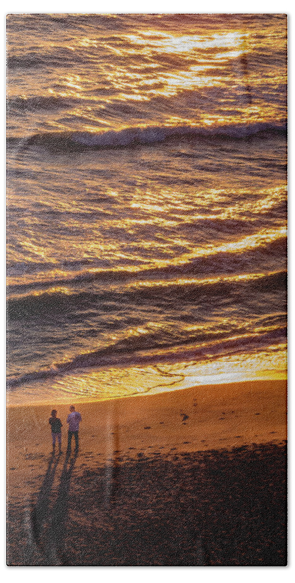 Atlantic Hand Towel featuring the photograph Sunrise on Melbourne Beach by Frank Mari