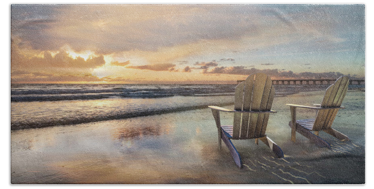 Boats Bath Towel featuring the photograph Sunrise Romance by Debra and Dave Vanderlaan