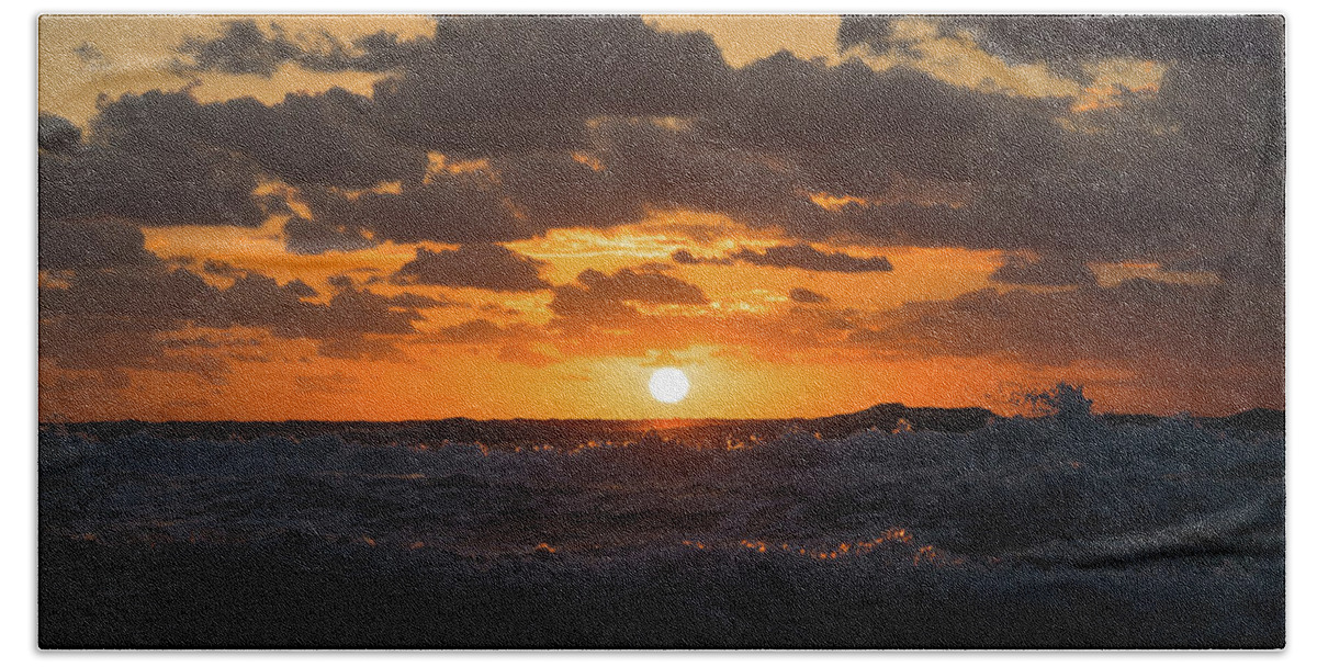 Florida Bath Towel featuring the photograph Sunrise Splash Surf Delray Beach Florida by Lawrence S Richardson Jr