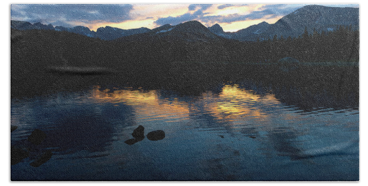 Brainard Hand Towel featuring the photograph Sunset at Brainard Lake Co. by Gary Langley