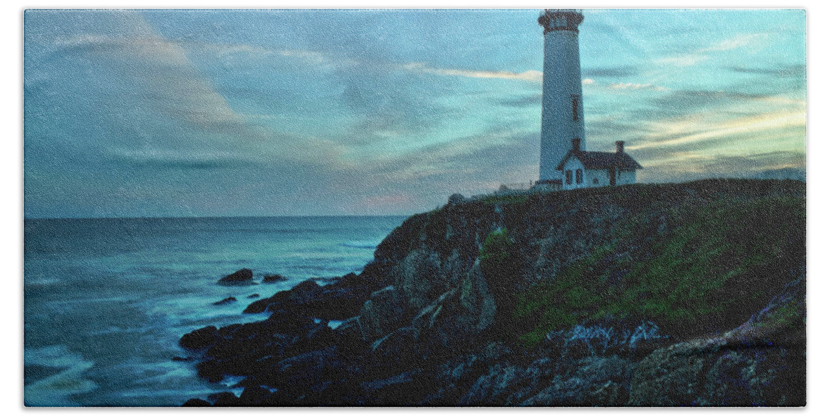 Sunset Hand Towel featuring the photograph Sunset at Pigeon Point by Morgan Wright