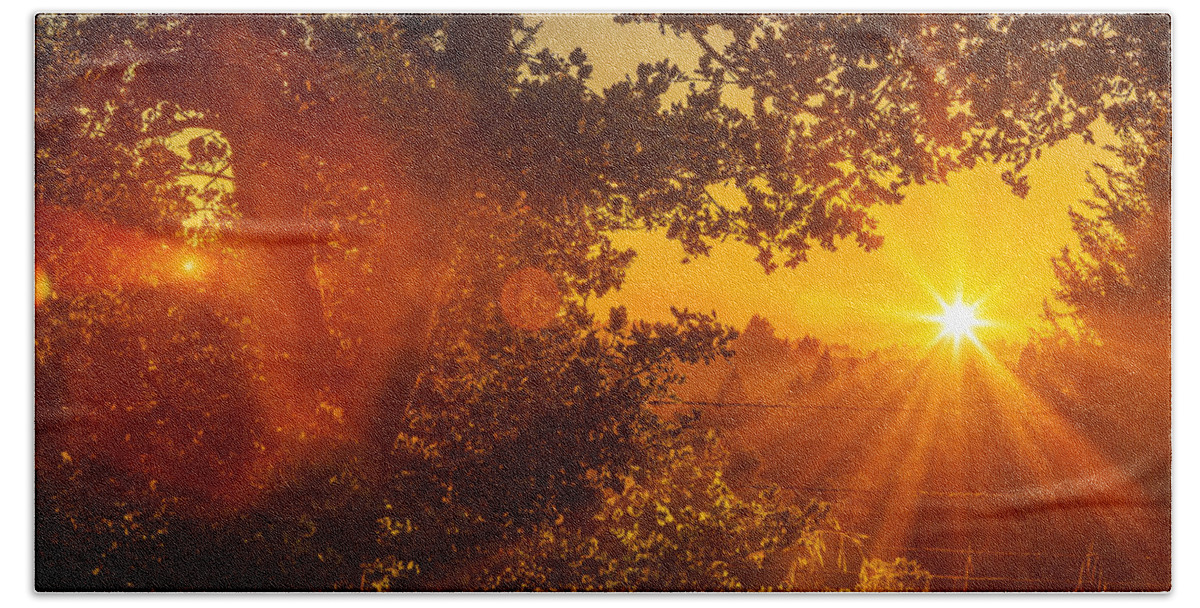 Pacific Hand Towel featuring the photograph Sunset Fog over the Pacific #3 by Bryant Coffey