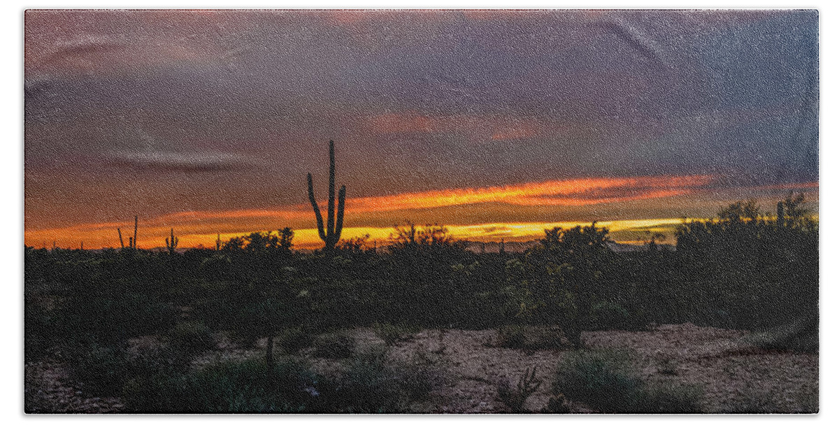 Arizona Hand Towel featuring the photograph Sunset in Arizona by Mike Ronnebeck