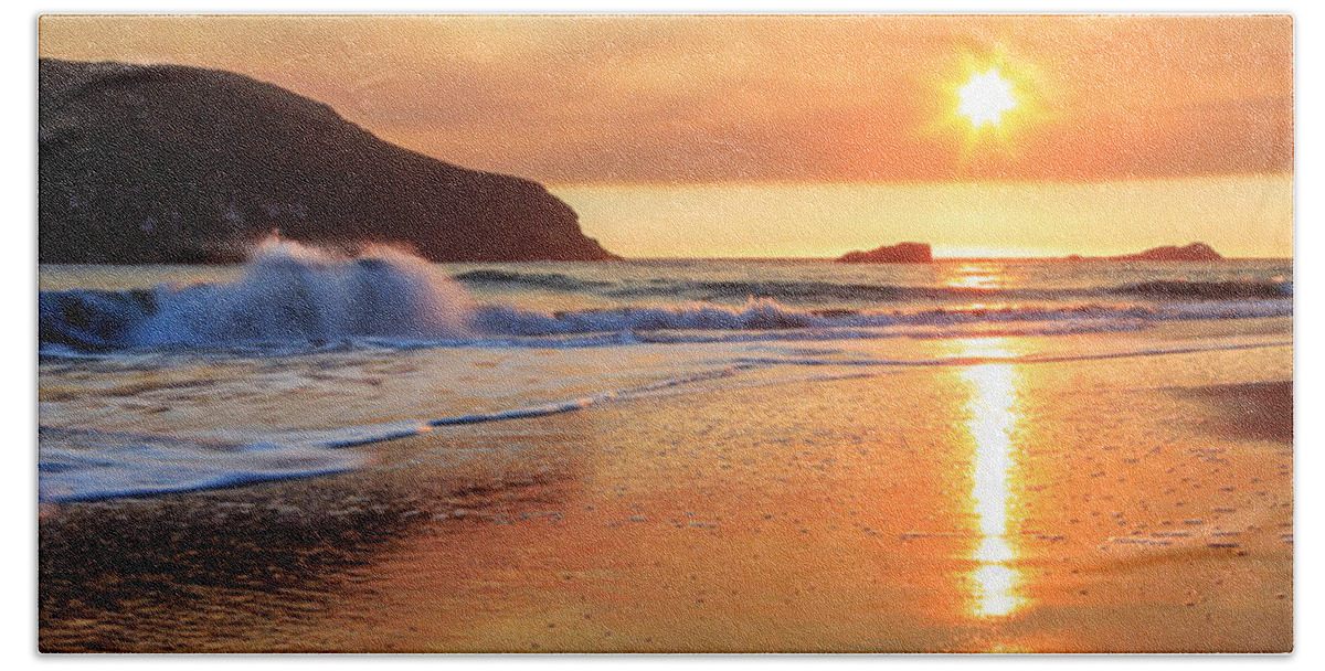 Sand Hand Towel featuring the photograph Sunset In Brookings by James Eddy