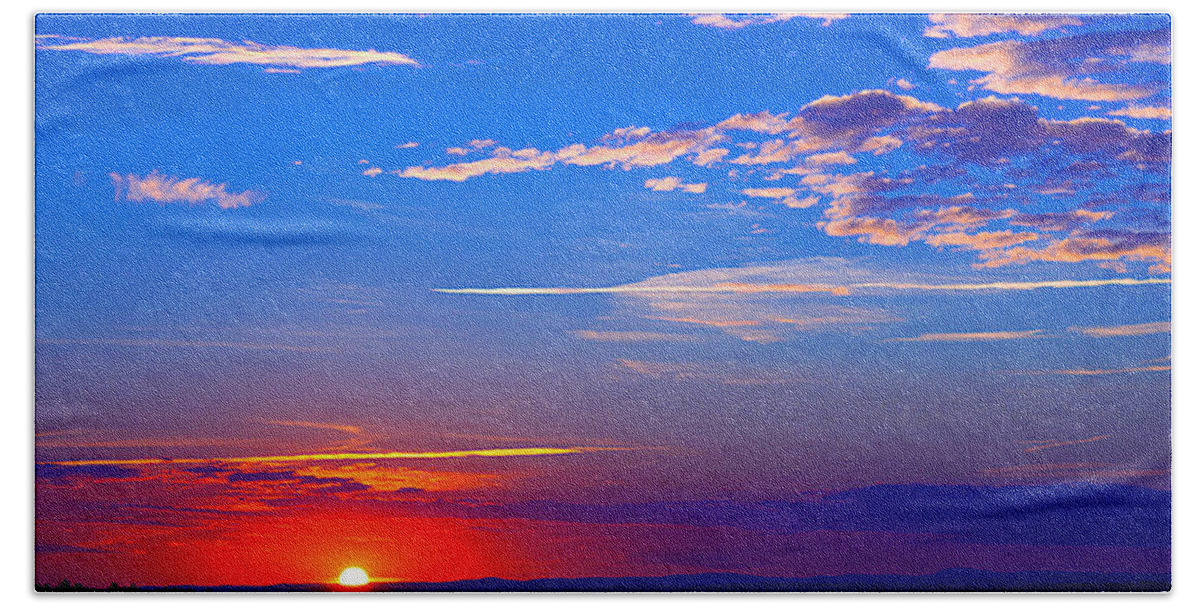  Hand Towel featuring the photograph Sunset in Hudson NH by Kenneth Bourassa