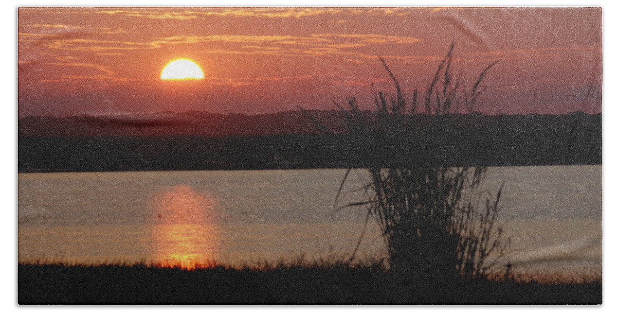 Sunset Lake Hand Towel featuring the photograph Sunset Lake II by Greg Graham