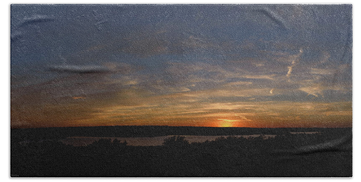 Sunset Hand Towel featuring the photograph Sunset on Lake Georgetown by G Lamar Yancy