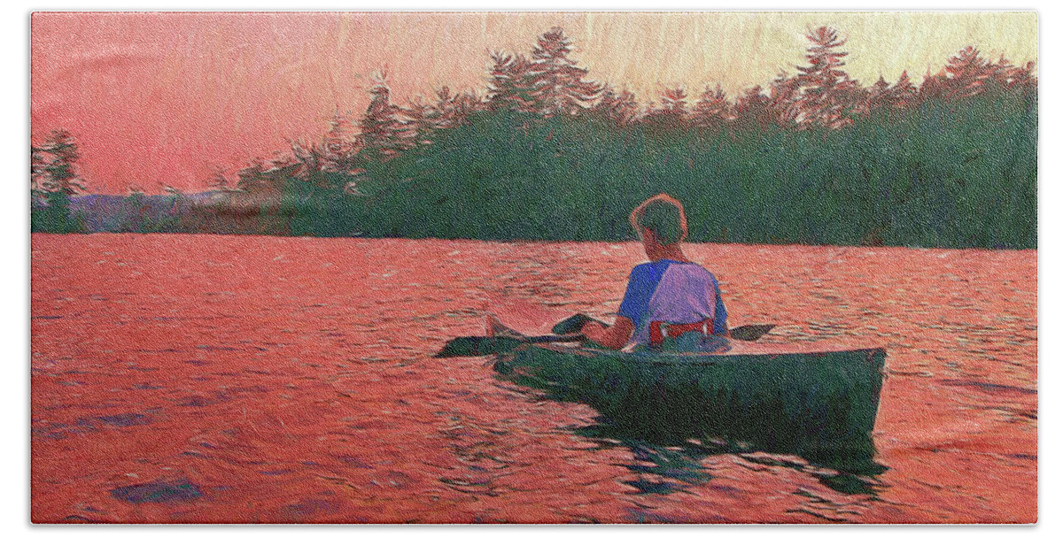 Sunset On Parker Pond Bath Towel featuring the photograph Sunset On Parker Pond by Joy Nichols