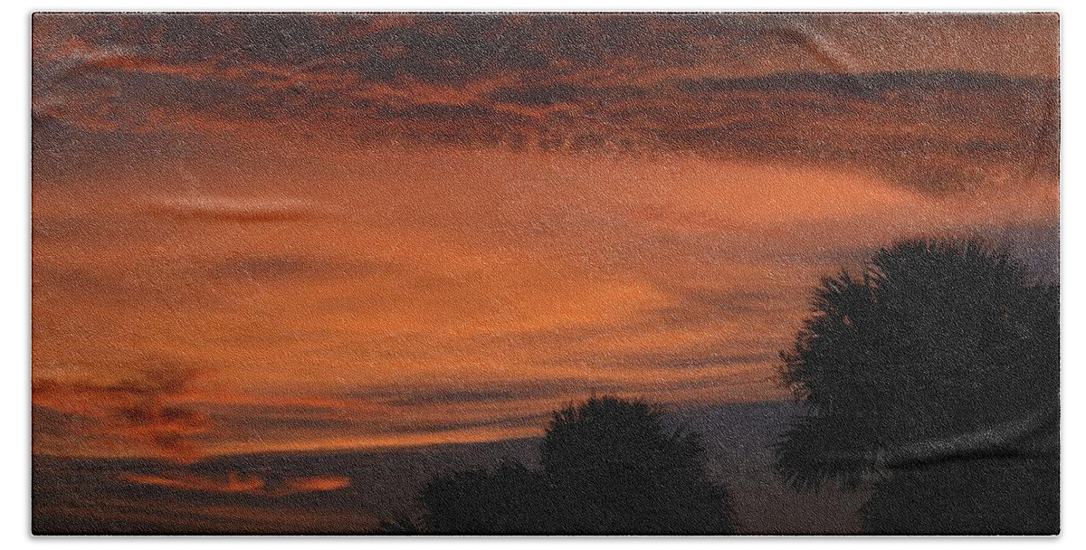 Sunset On The 4'th Hand Towel featuring the photograph Sunset On The 4'th by Warren Thompson