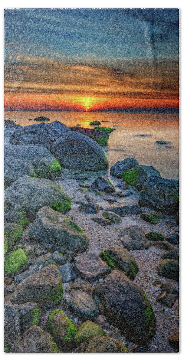 Wildwood State Park Hand Towel featuring the photograph Sunset on the North Shore of Long Island by Rick Berk