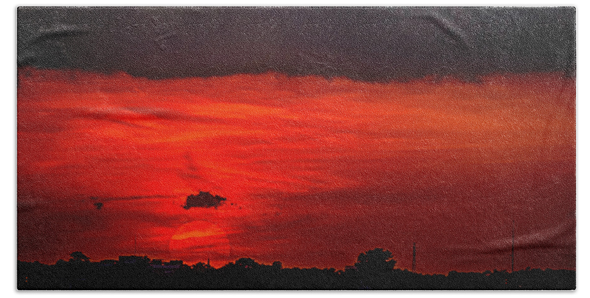 Landscape Bath Towel featuring the photograph Sunset over New Orleans LA DSC05092 by Greg Kluempers