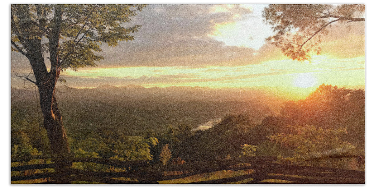 Sunset Hand Towel featuring the photograph Sunset Over the Blue Ridge Mountains by Paul Schreiber