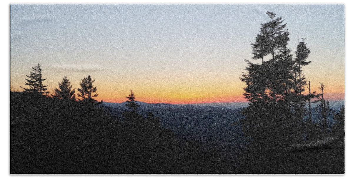 Sunset Hand Towel featuring the photograph Sunset over the Smokies by Beth Collins