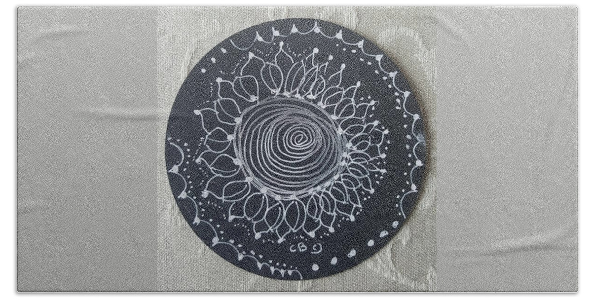 Zentangle Bath Towel featuring the drawing Sunshine by Carole Brecht
