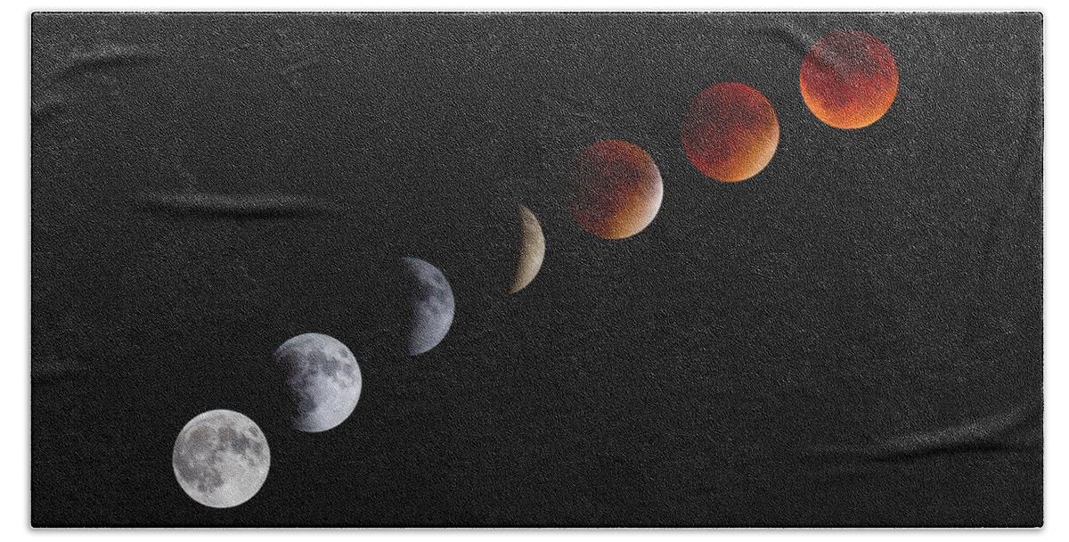 Blood Moon Hand Towel featuring the photograph Super Blood Moon Eclipse by Brian Caldwell