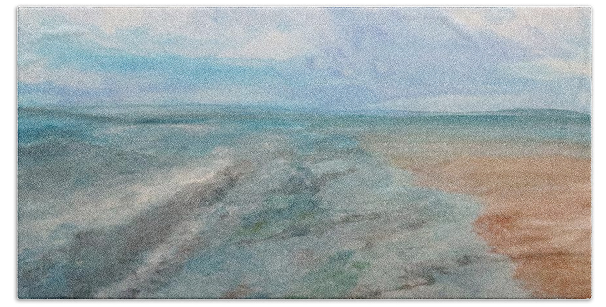 Beach Bath Towel featuring the painting Sur la Plage, Crane Beach by C E Dill