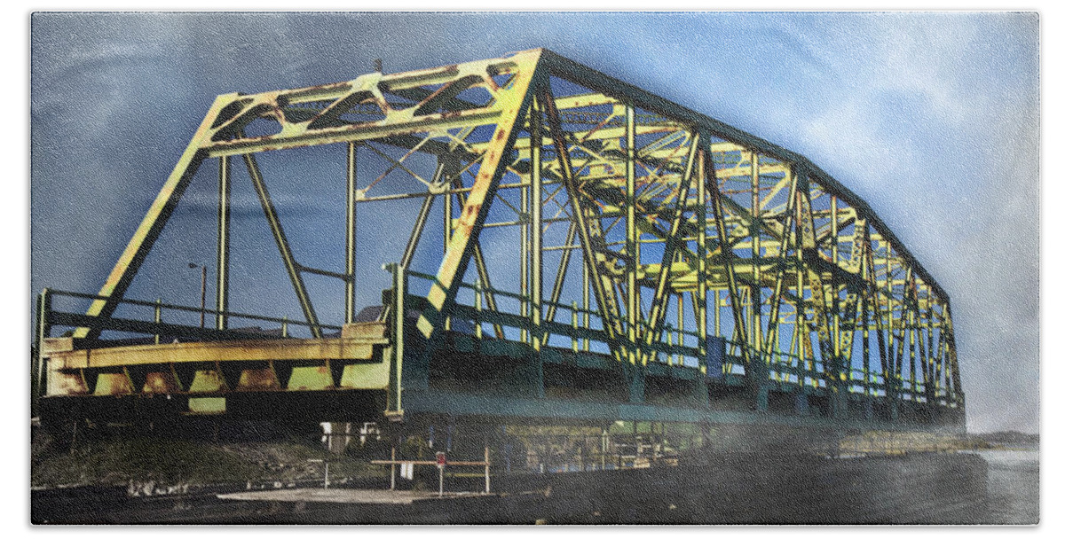Topsail Hand Towel featuring the photograph Surf City NC Swing Bridge by Betsy Knapp