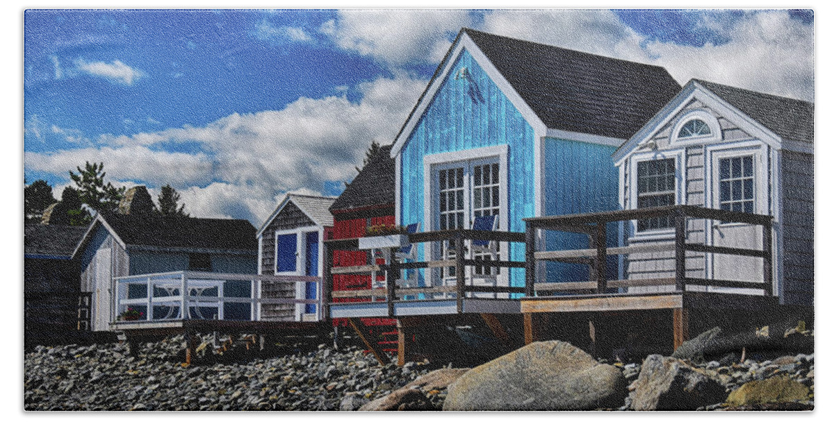 Shacks Hand Towel featuring the photograph Surf Shacks by Tricia Marchlik