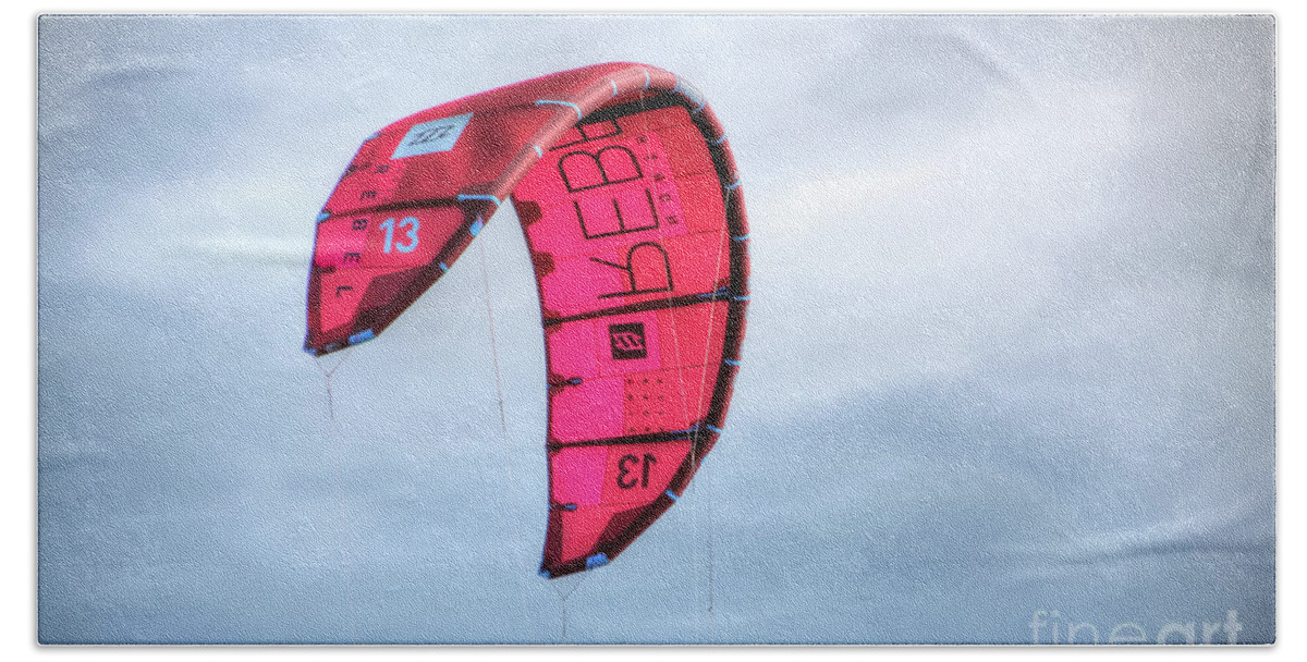 Adrian Laroque Bath Towel featuring the photograph Surfing Kite by LR Photography