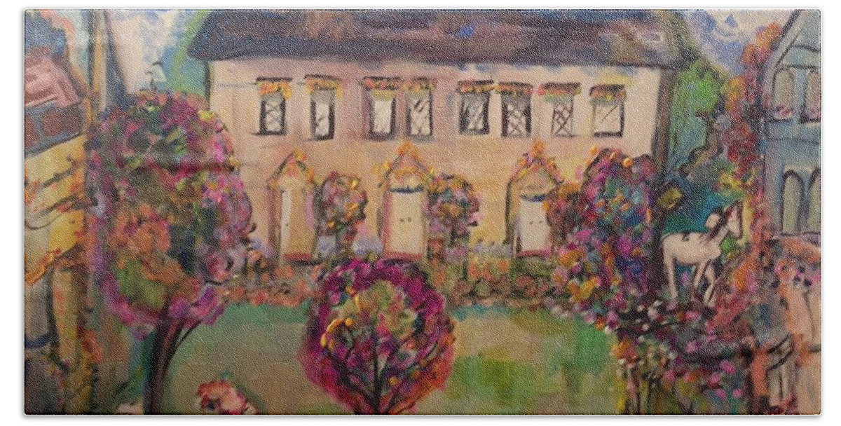 Visit Bath Towel featuring the painting Sweet Georgian revisited by Judith Desrosiers