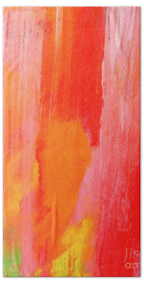 Abstract Painting Bath Towel featuring the painting Sweet Love by Catalina Walker