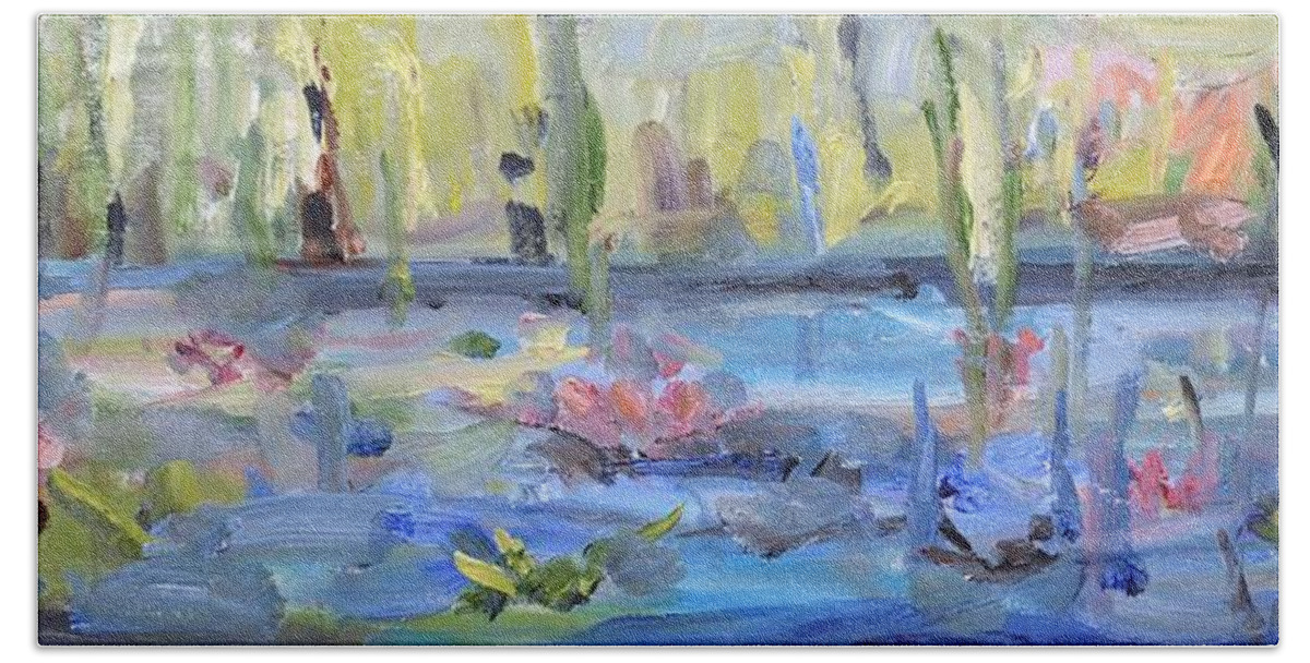 Lily Bath Towel featuring the painting Sweet Solitude by Donna Tuten