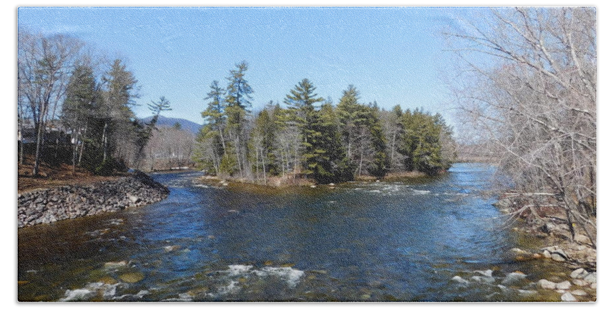 Swift River Hand Towel featuring the photograph Swift and Saco Rivers Meet by Catherine Gagne