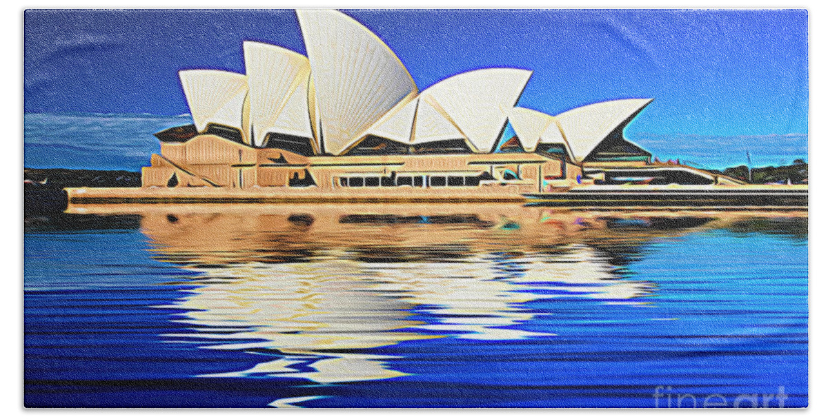 Icon Bath Sheet featuring the photograph Sydney Opera House expressionist by Sheila Smart Fine Art Photography