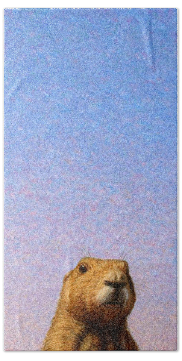 Prairie Dog Hand Towel featuring the painting Tall Prairie Dog by James W Johnson