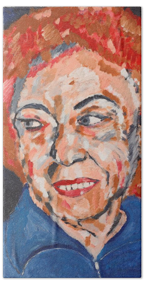 Portrait Hand Towel featuring the painting Tamara by Valerie Ornstein