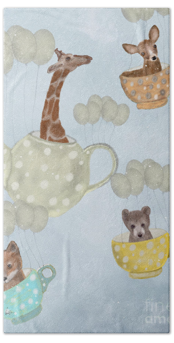 Animals Hand Towel featuring the painting Tea Party by Bri Buckley