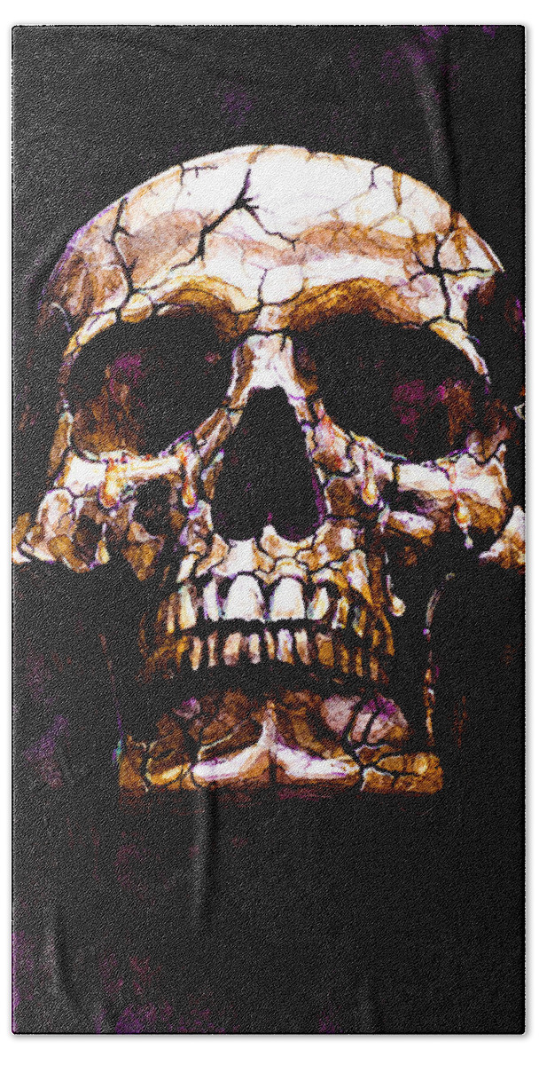 Skull Hand Towel featuring the painting Tears Dry On Their Own 3 by Laur Iduc