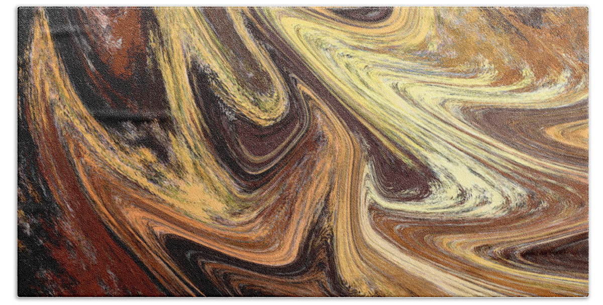 Abstract Bath Towel featuring the painting Terrestrial Brush Strokes by Irina Sztukowski