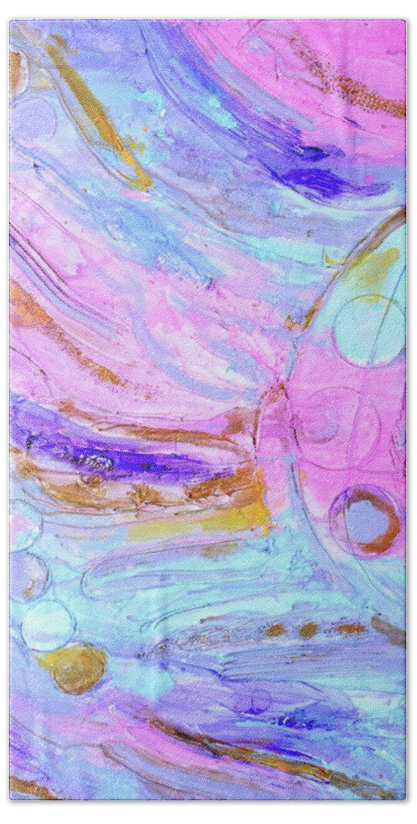 Tess Bath Towel featuring the painting Tess' Energy by Phil Strang