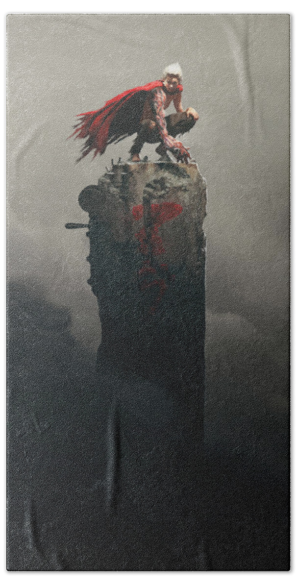 Akira Hand Towel featuring the painting Tetsuo Shima by Guillem H Pongiluppi