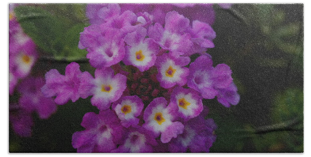James Smullins Hand Towel featuring the photograph Texas lantana by James Smullins