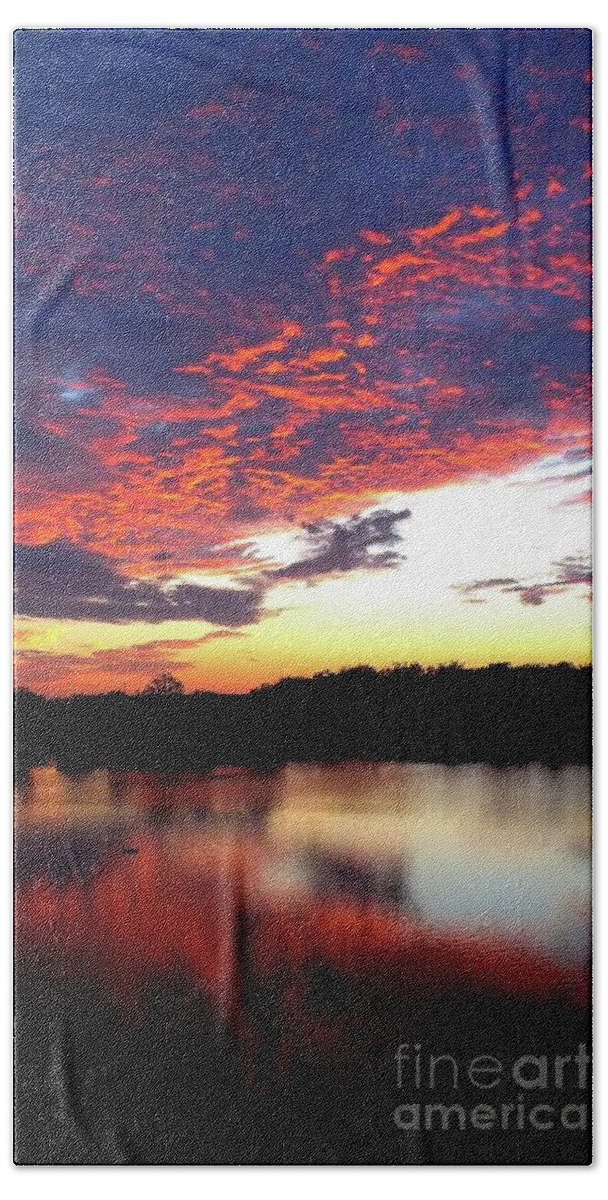 Color Photos Hand Towel featuring the photograph Texas Sunset over Mammoth lake by Barbara Donovan