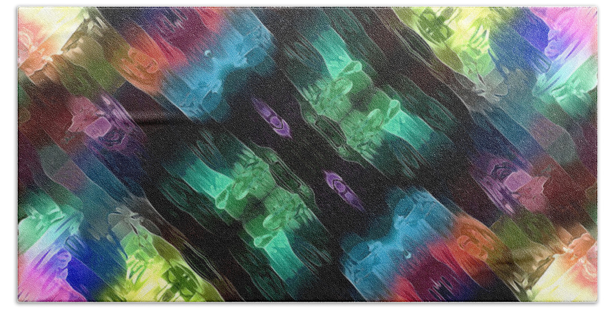 Abstract Hand Towel featuring the digital art Textural Abstract of Colors by Phil Perkins