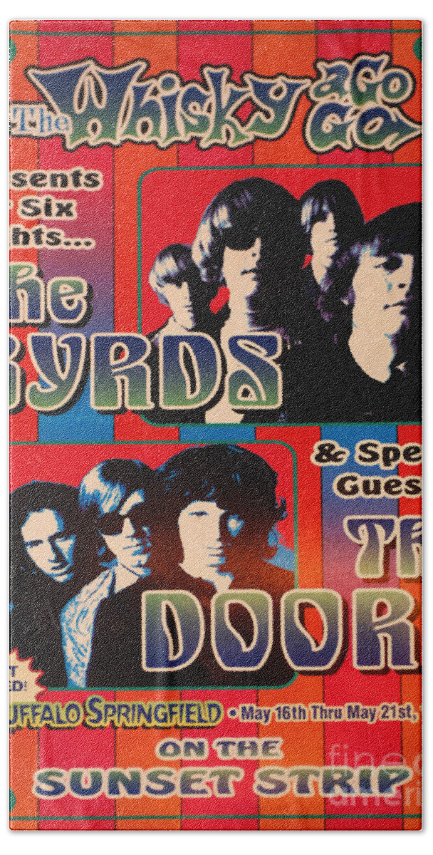 Doors Bath Towel featuring the photograph Th Byrds And The Doors Poster Collection 2 by Bob Christopher